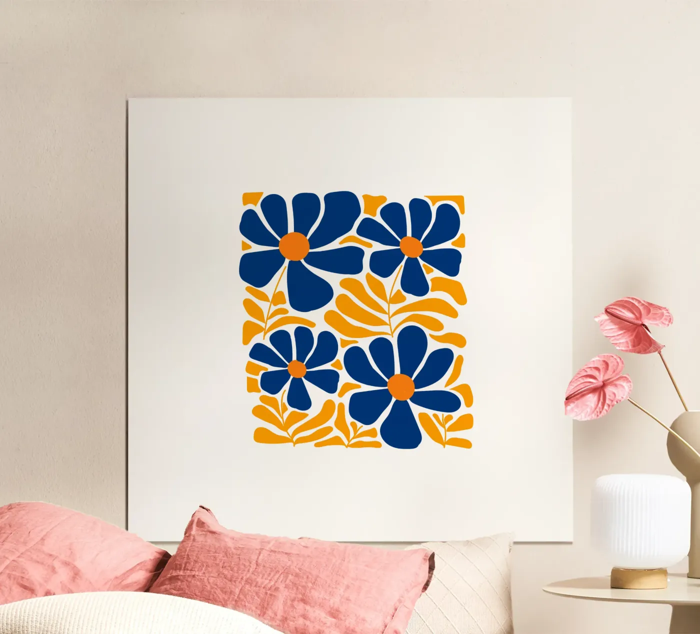 DEEP BLUE FLOWERS poster da Meridian Design