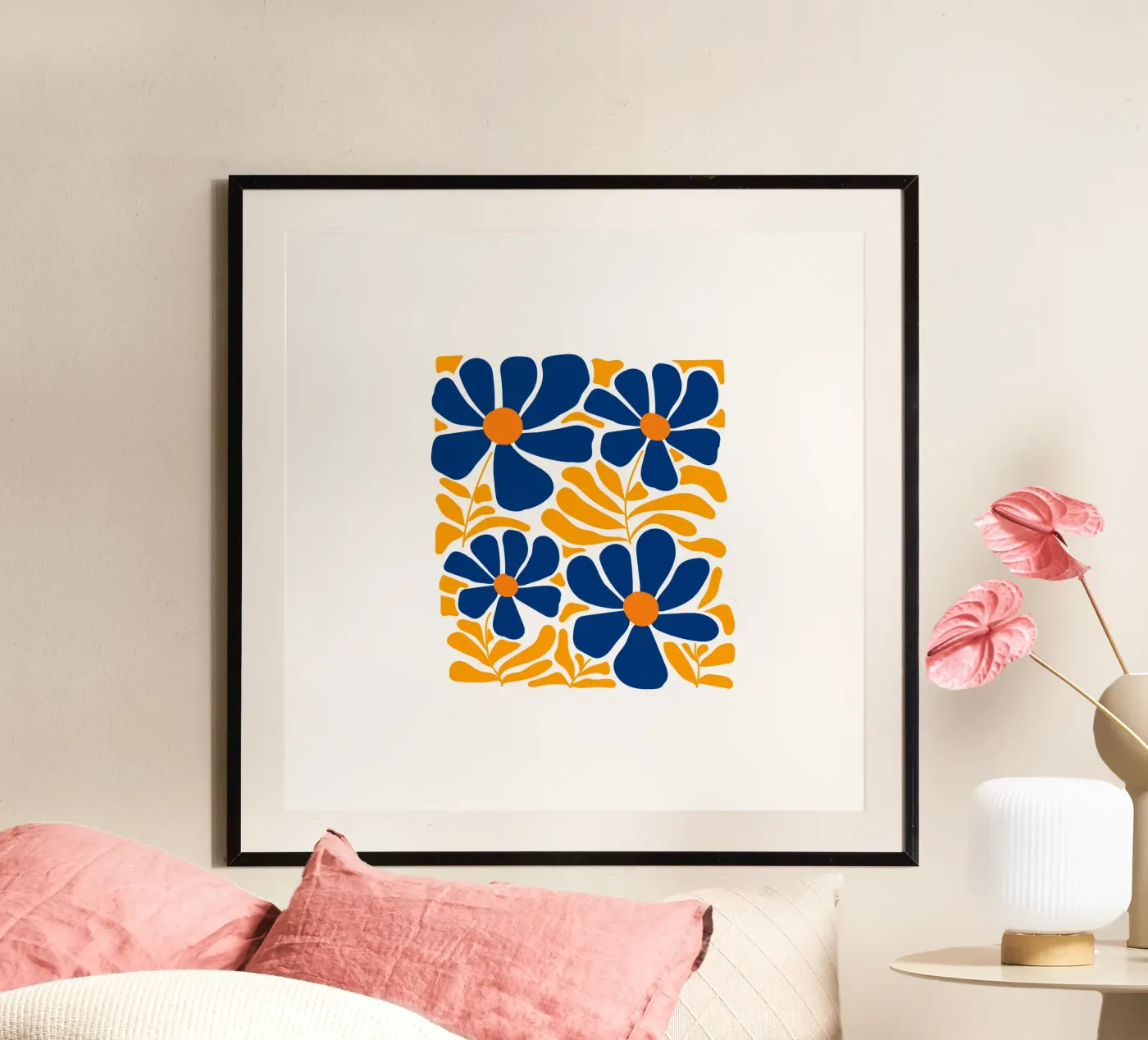 DEEP BLUE FLOWERS poster da Meridian Design