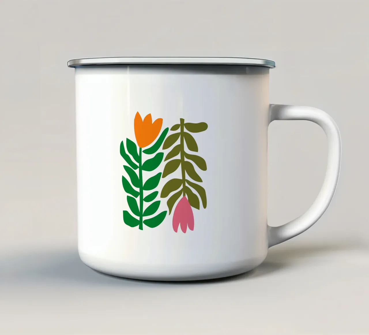 DARK GREEN FLOWER tazza in smalto da Meridian Design
