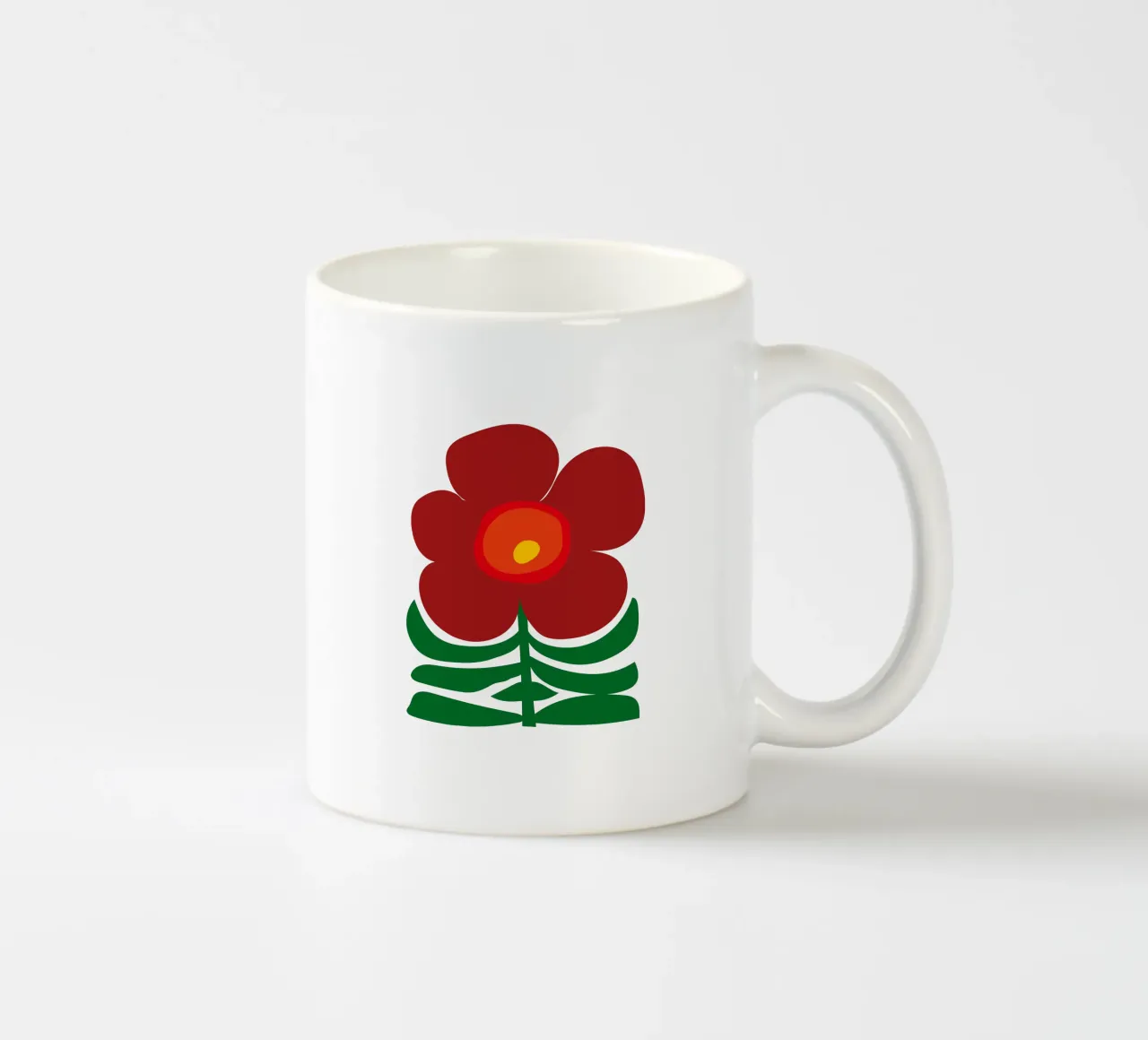 DEEP RED FLOWER tazza in ceramica da Meridian Design