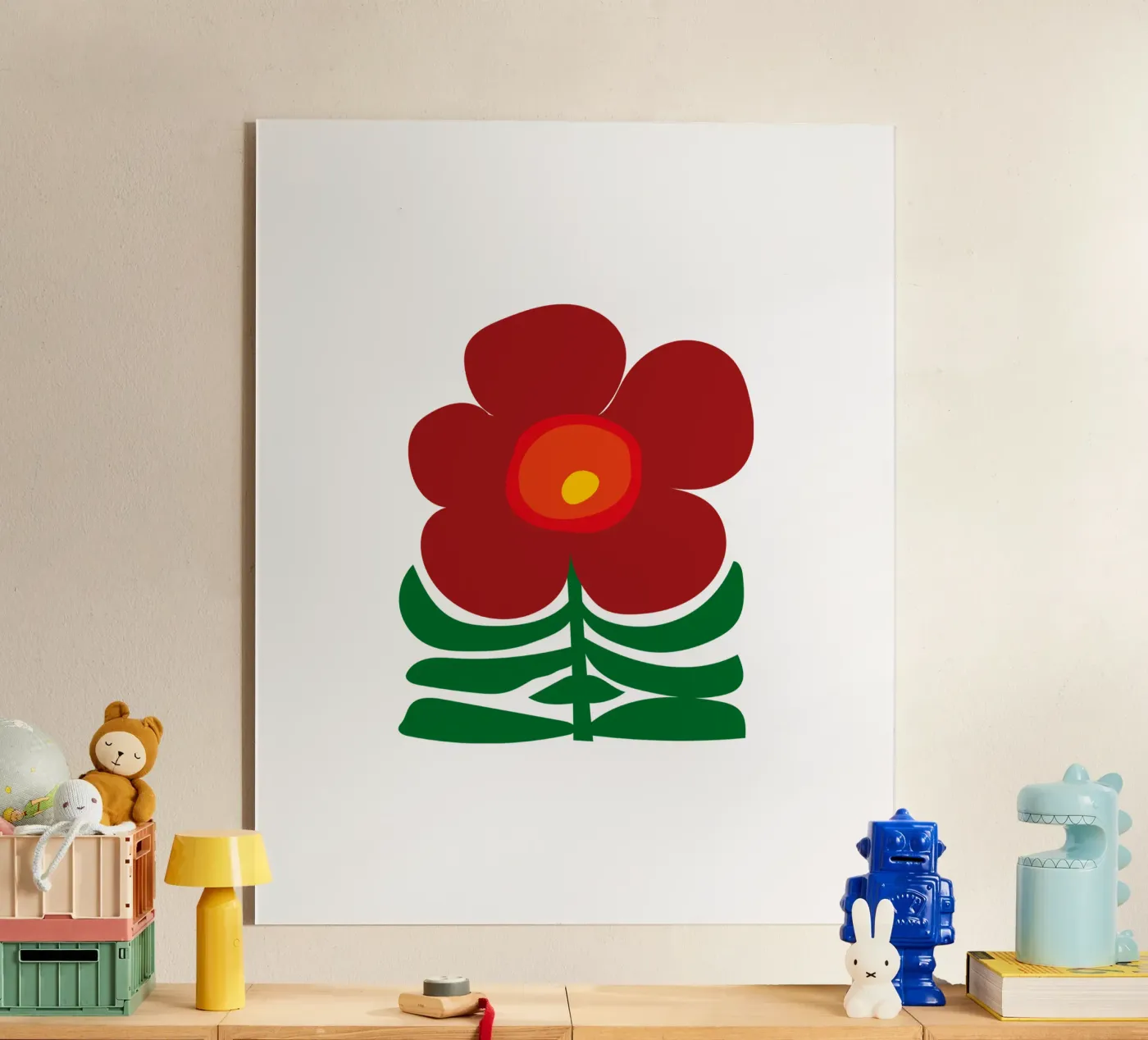 DEEP RED FLOWER acryl van Meridian Design