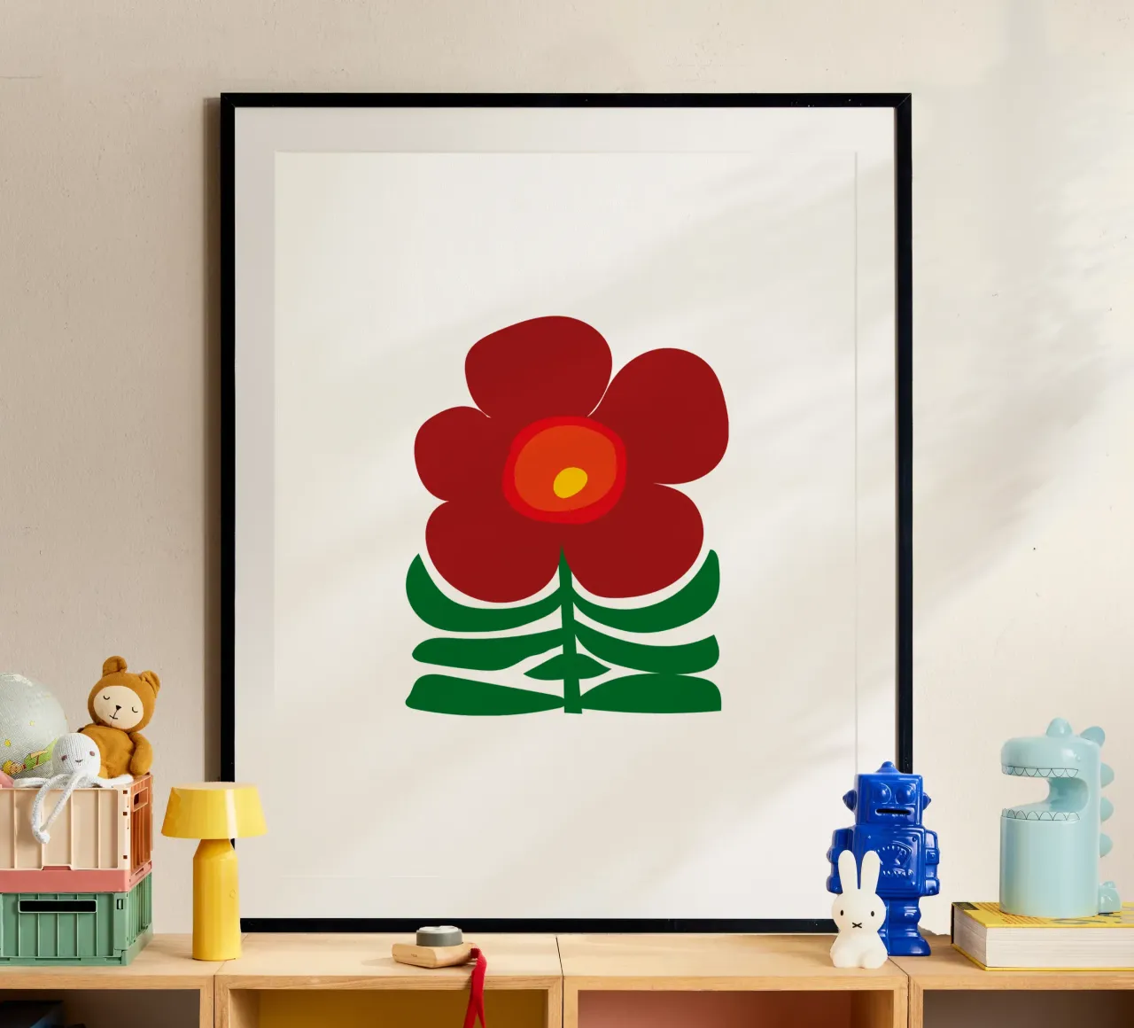 DEEP RED FLOWER poster da Meridian Design