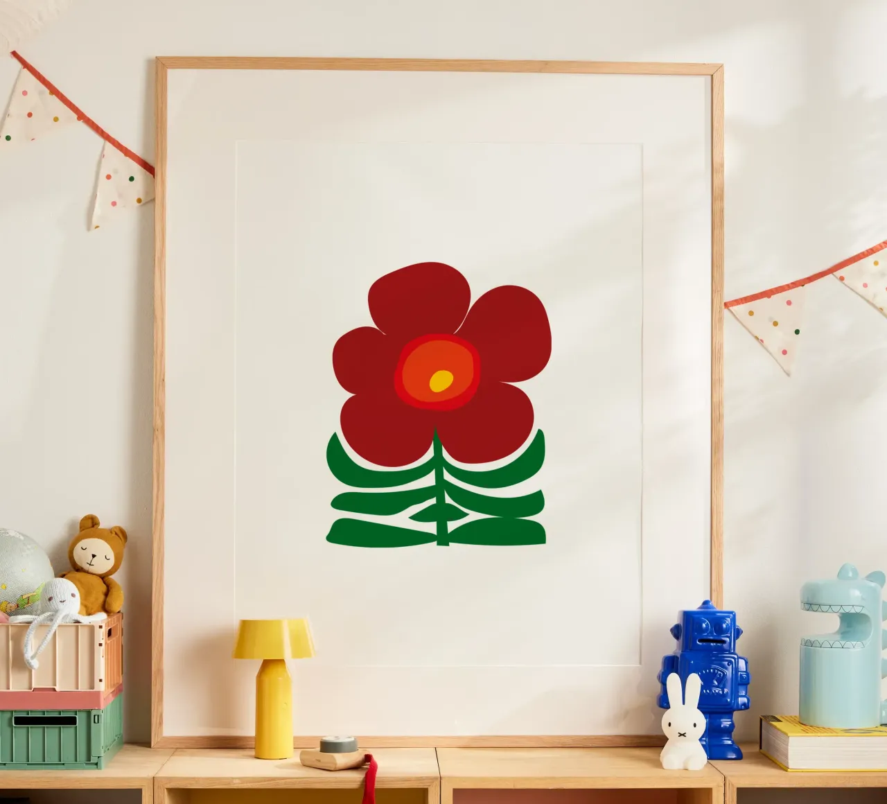 DEEP RED FLOWER poster da Meridian Design