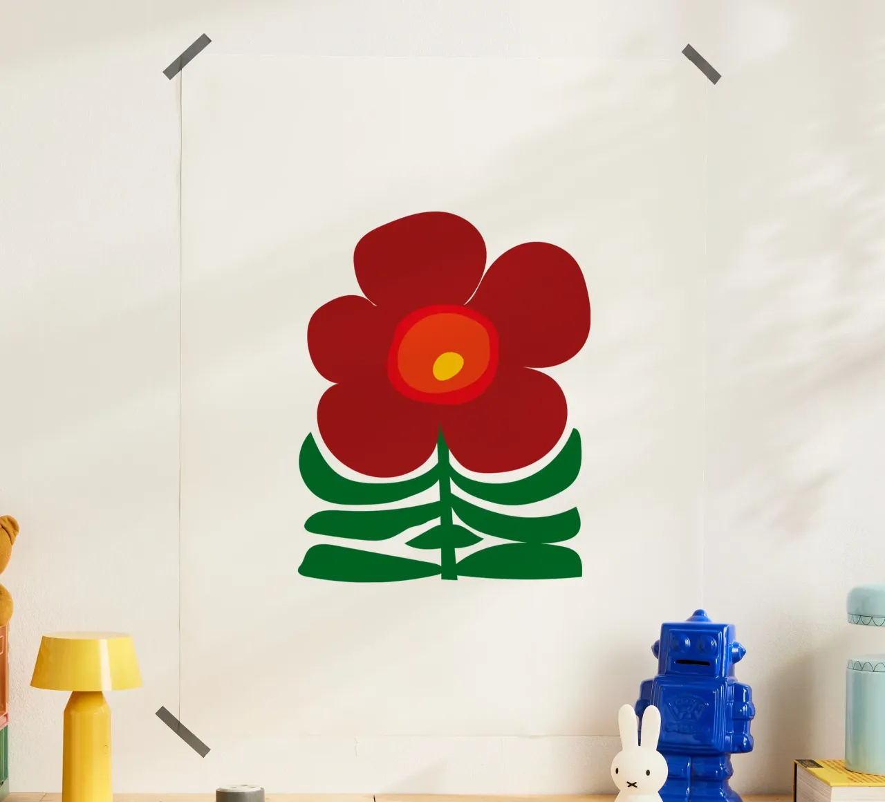 DEEP RED FLOWER poster da Meridian Design