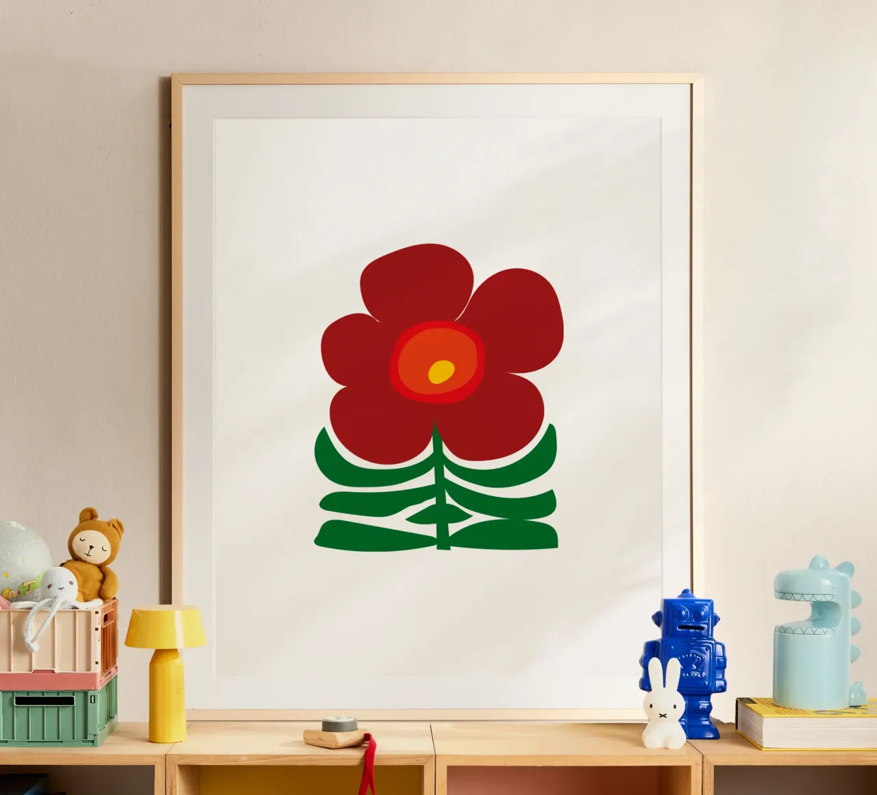 DEEP RED FLOWER poster da Meridian Design