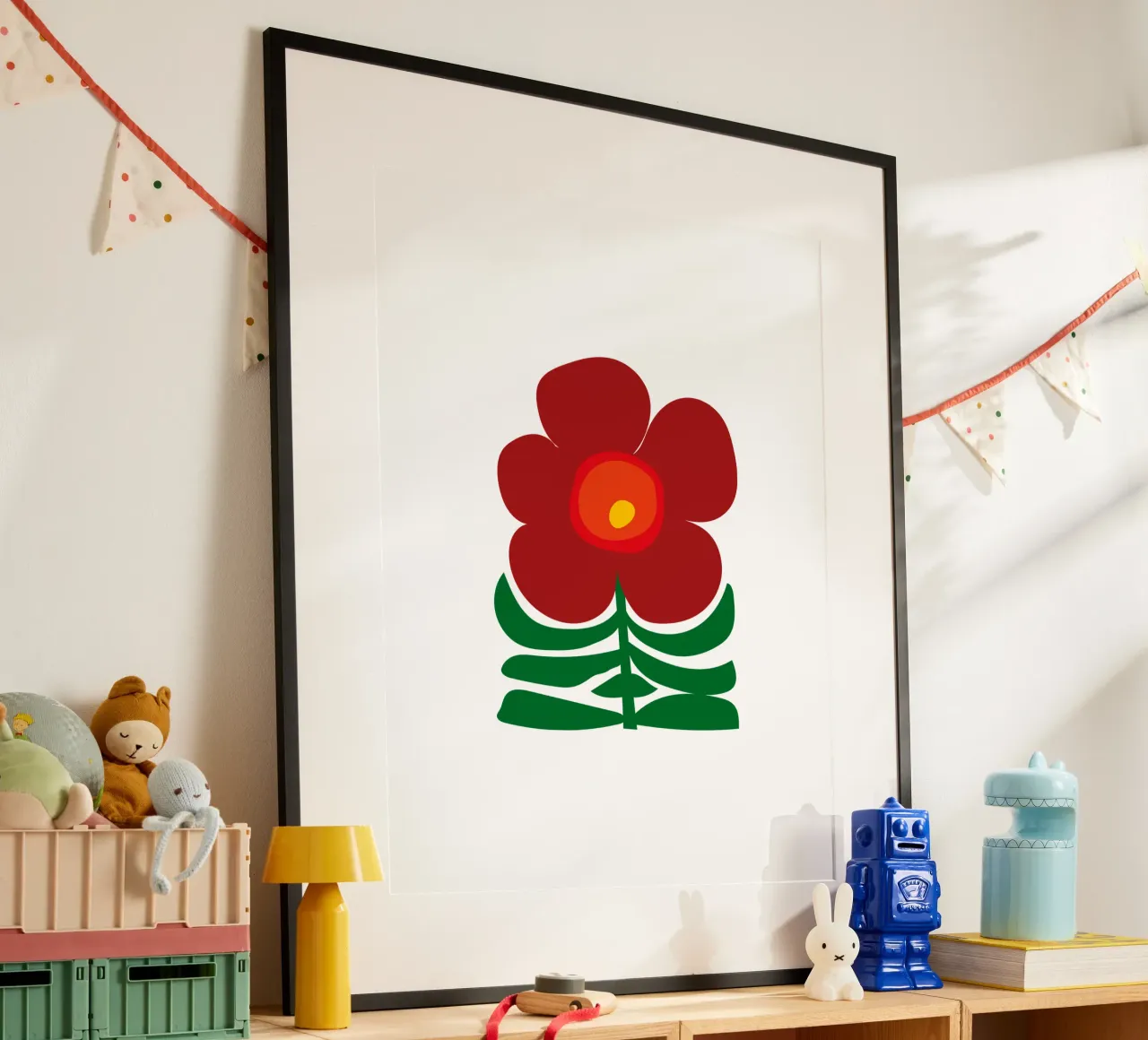DEEP RED FLOWER poster da Meridian Design
