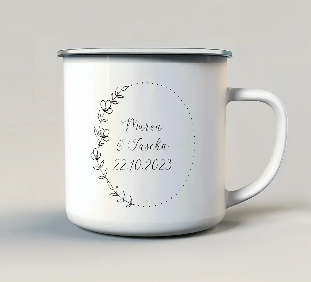 Jahrestag Namensbild tazza in smalto da BAINAI QUOTES