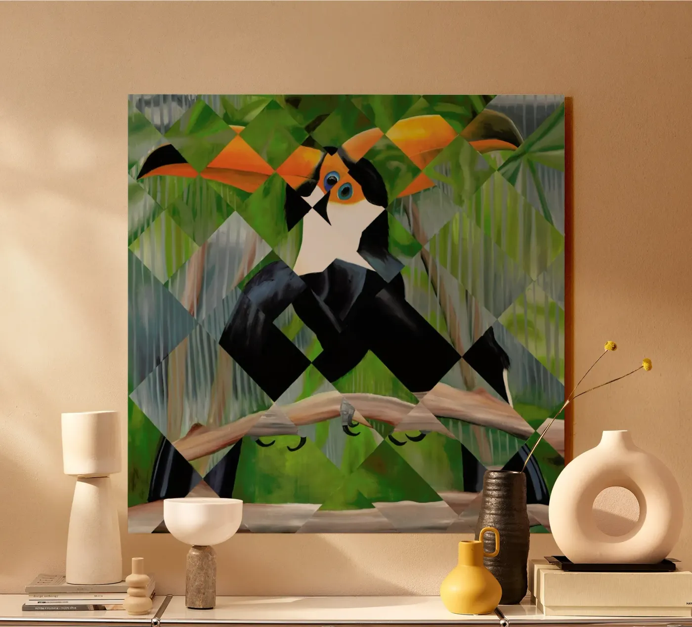Toucan acrylic glass by Allison Chaplin