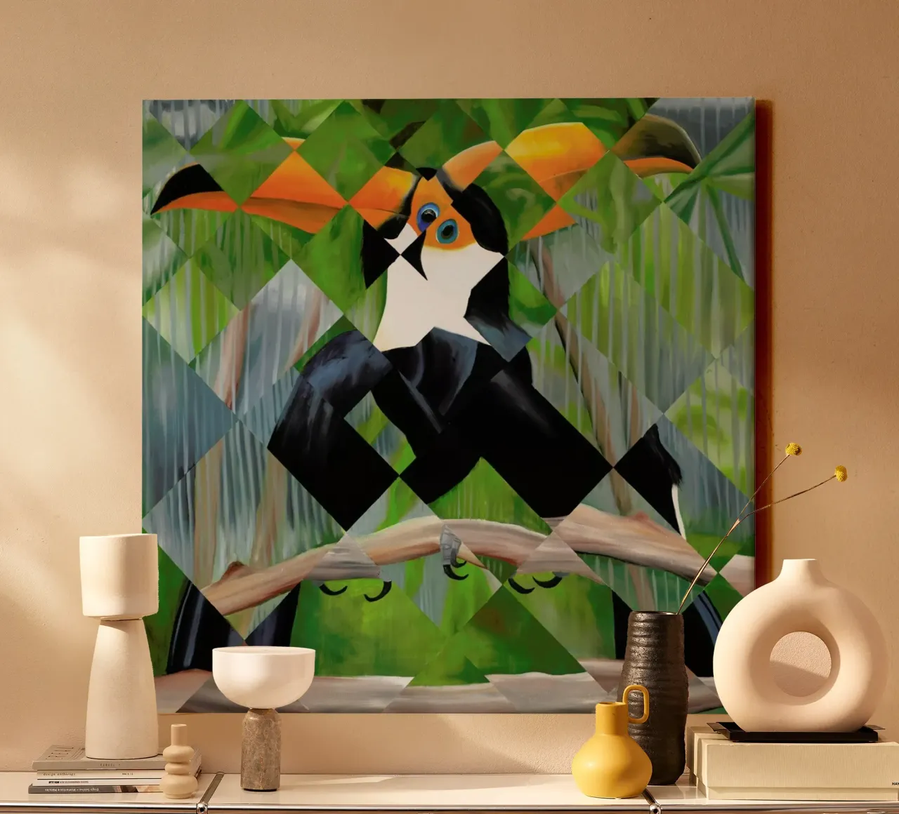 Toucan tela con Cornice a cassetta da Allison Chaplin