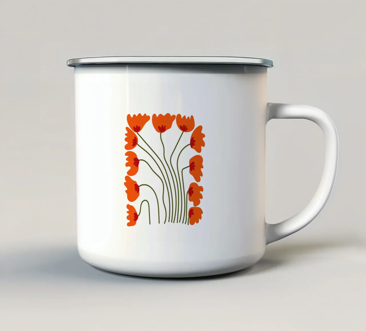 ORANGE FLOWERS tazza in smalto da Meridian Design