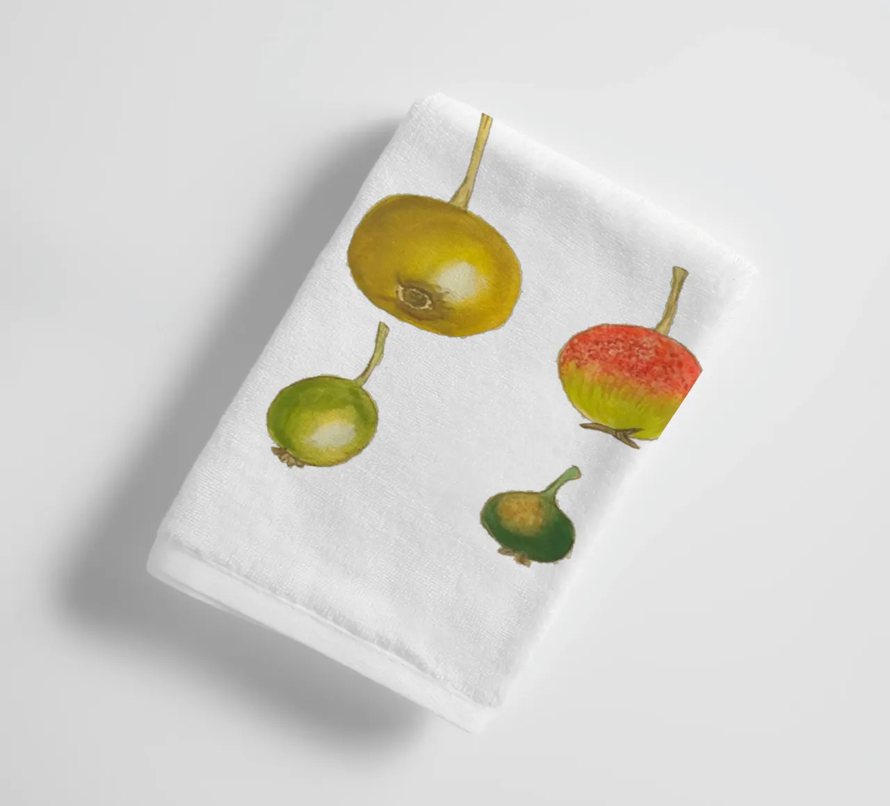 Vintage Botanical Art Plum Illustration in Earthy Tones towel by Studio Vintage