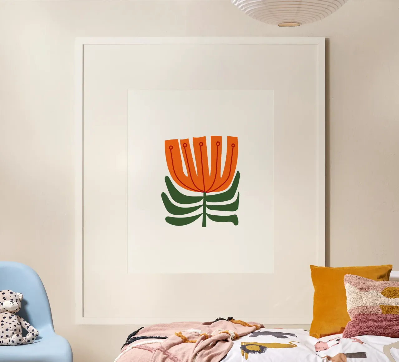 GREEN ORANGE FLOWER hahnemühle by Meridian Design