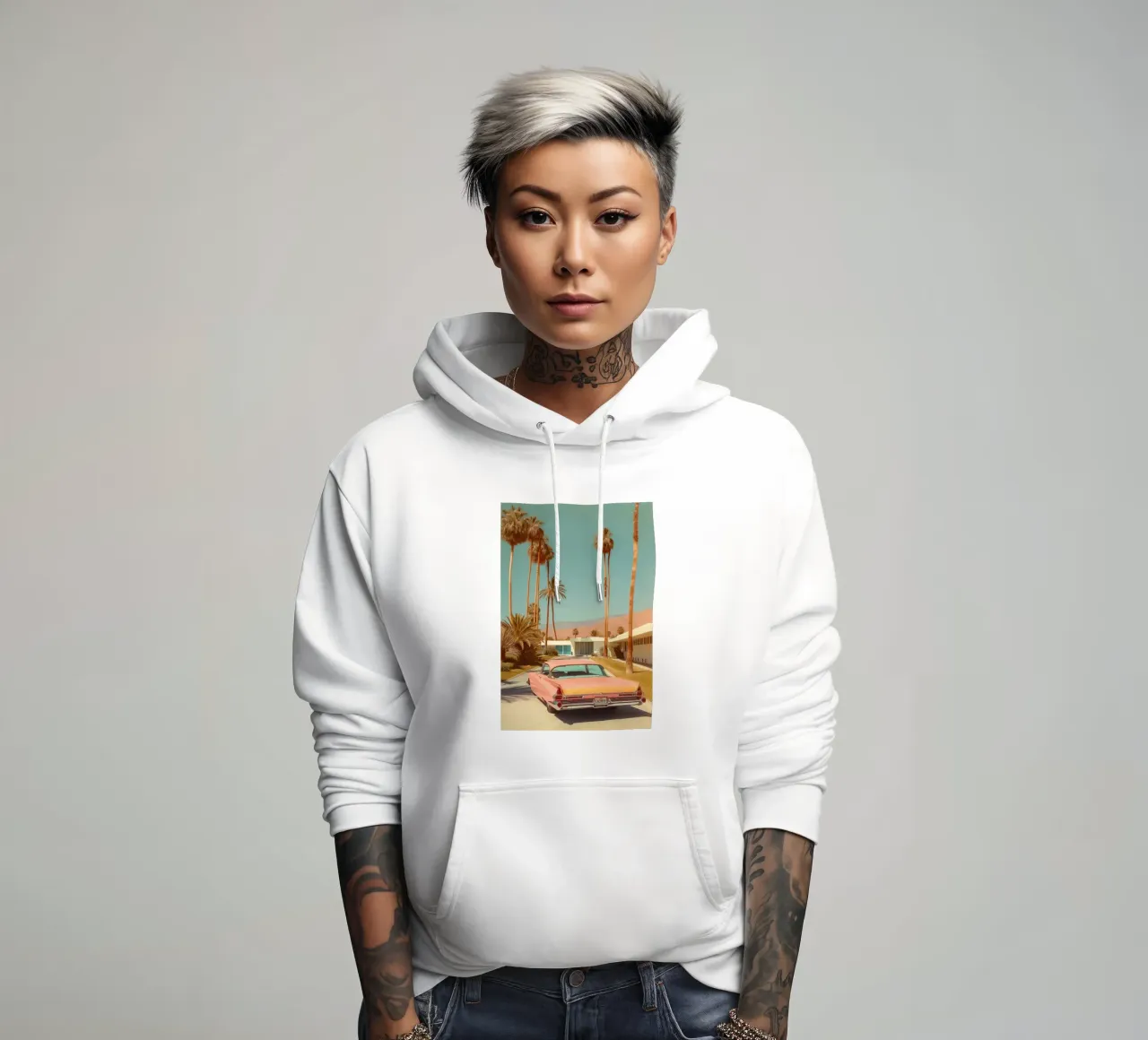 Palm Springs Cadillac Drive hoodie by Carinaprint