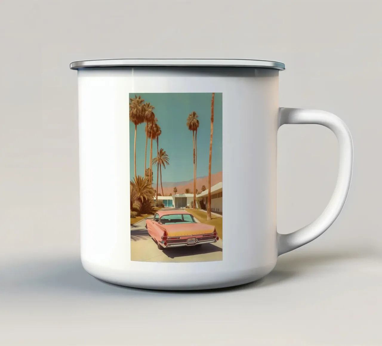 Palm Springs Cadillac Drive tazza in smalto da Carinaprint