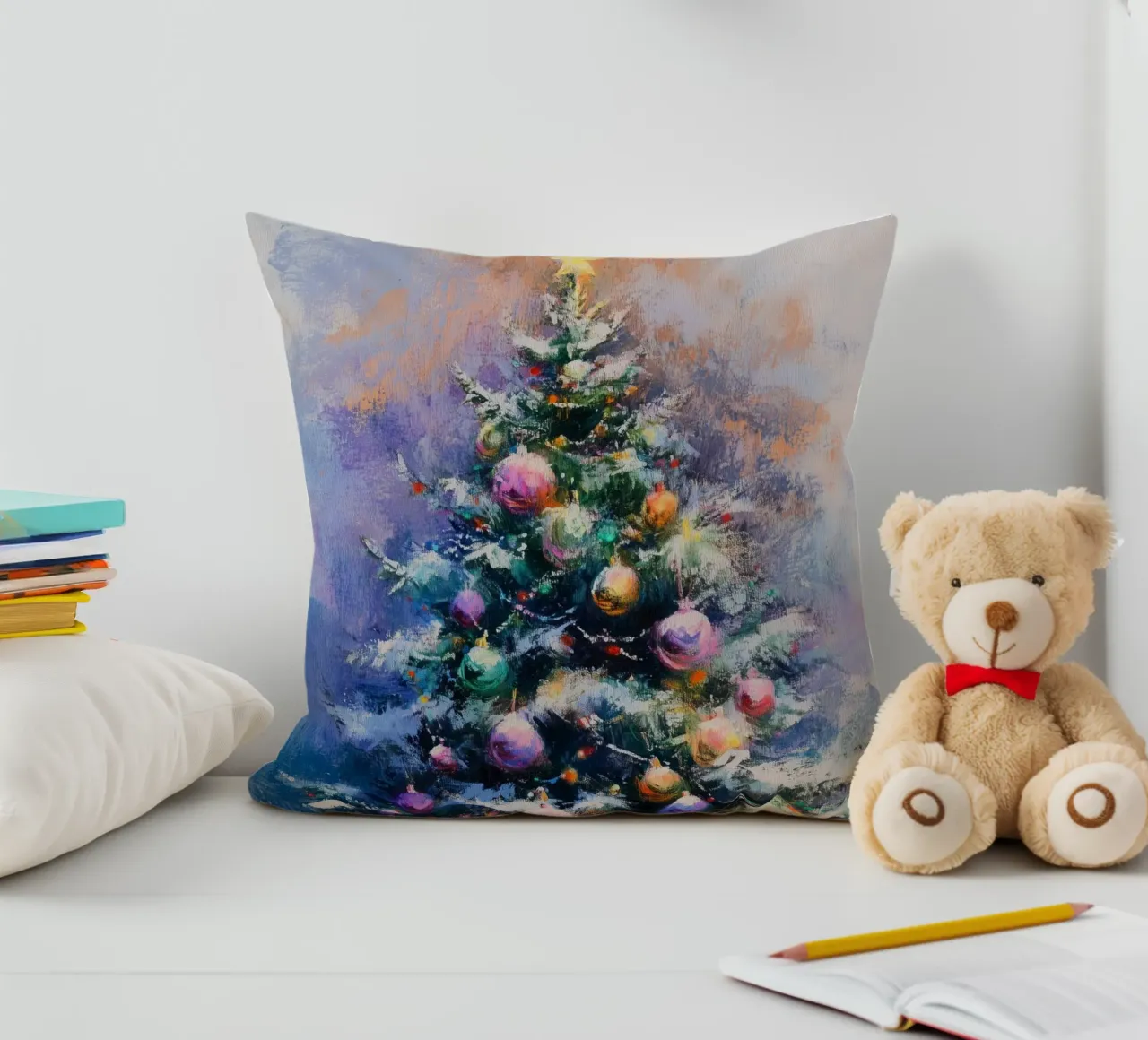 Colourful Christmas Tree cuscino da treechild