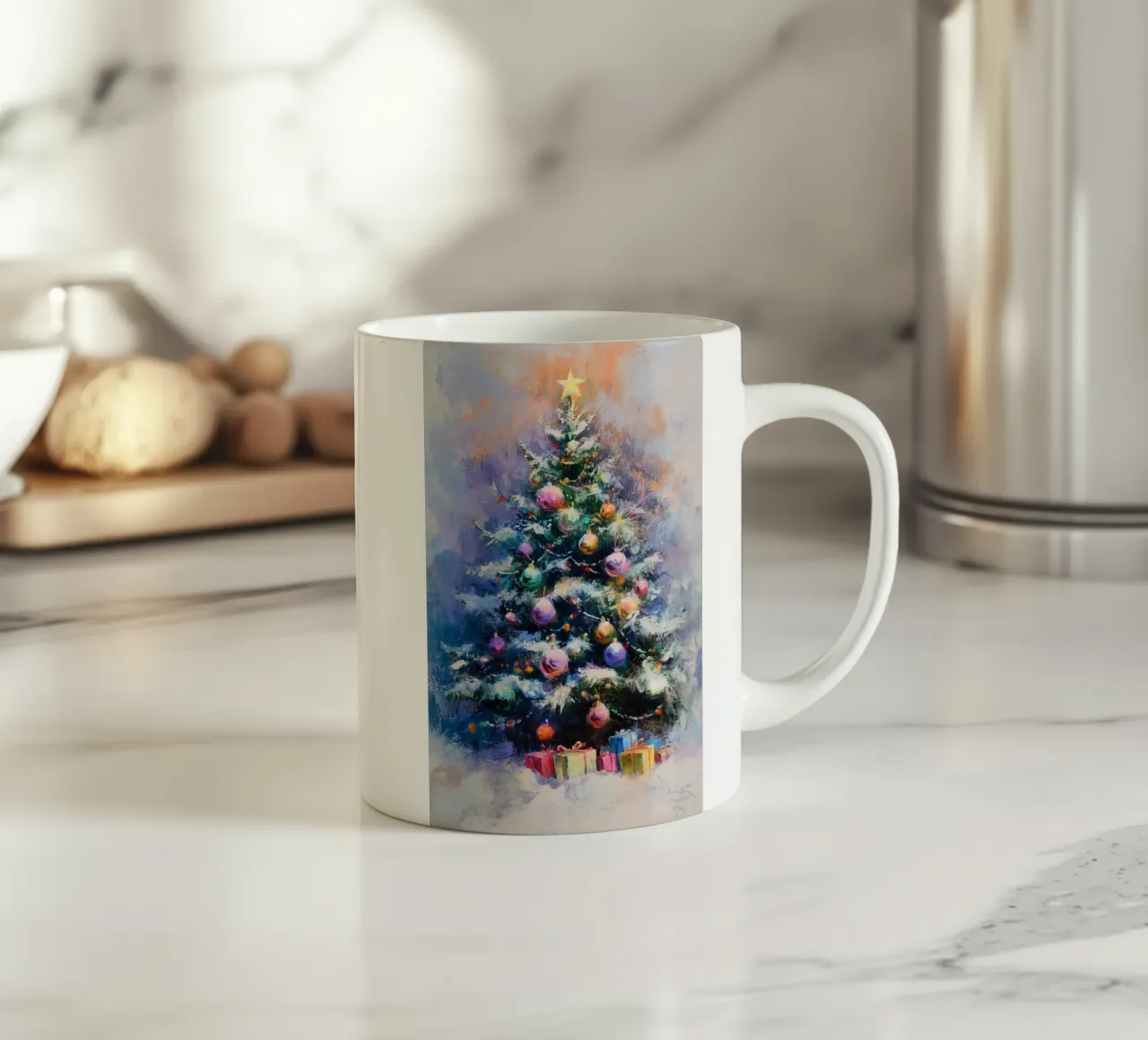 Colourful Christmas Tree tazza in ceramica da treechild