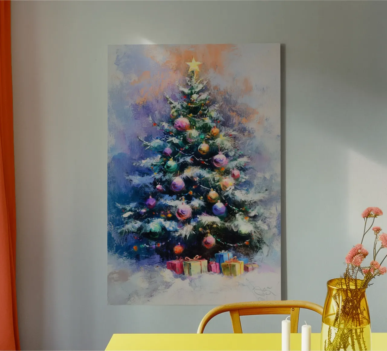 Colourful Christmas Tree canvas by treechild