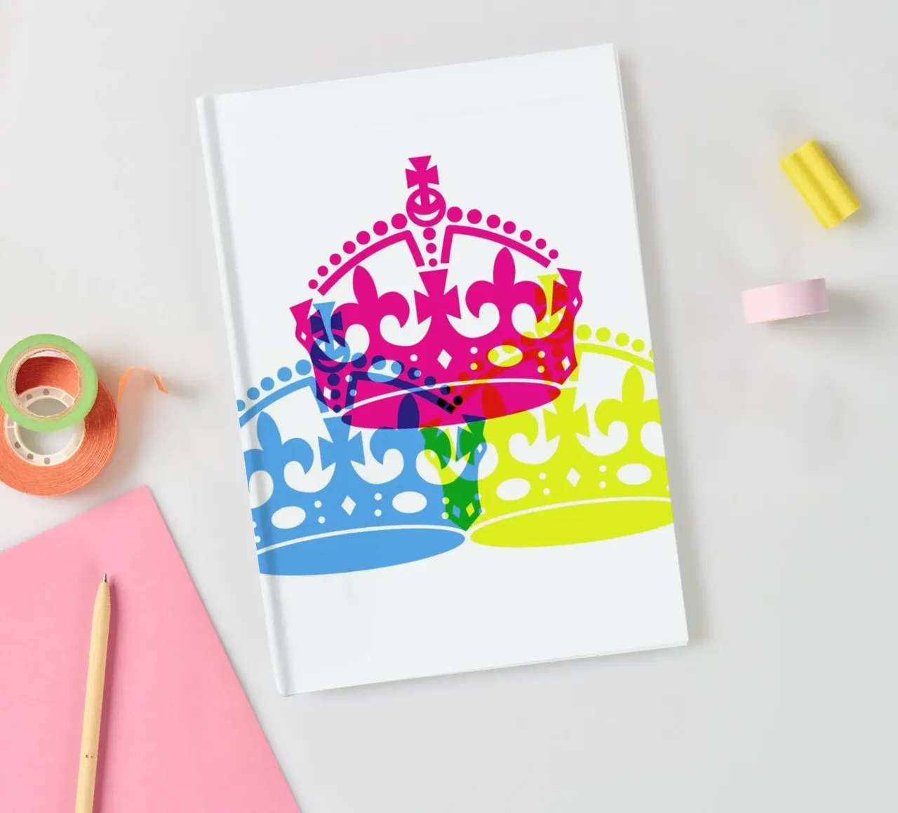 Colorful Crowns notebook by JaySan Studio
