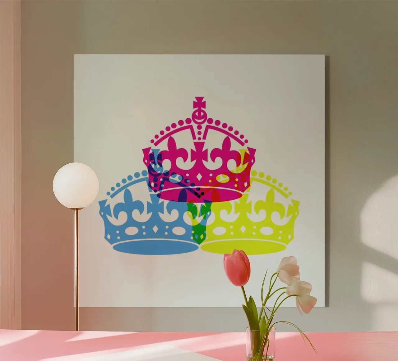 Colorful Crowns acrylic glass by JaySan Studio