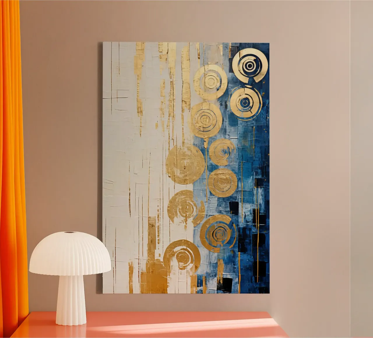 ABSTRACT KUNST Waterspetters canvas met Baklijst van Melanie Viola