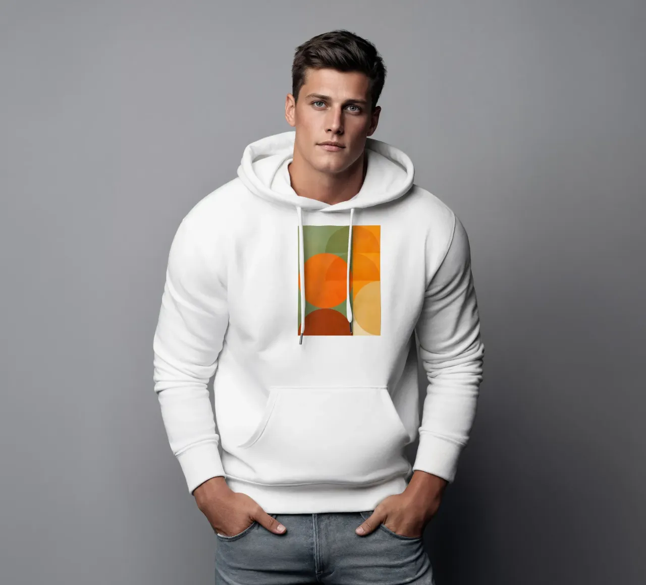 Minimal Abstract Fall - Geometria terrestre 1/2 felpa con cappuccio da Dominique Vari Abstract