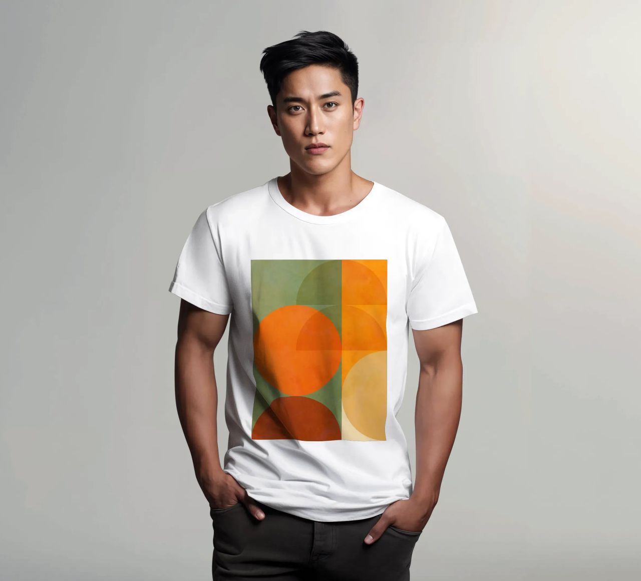 Minimal Abstract Fall - Geometria terrestre 1/2 t-shirt da Dominique Vari Abstract