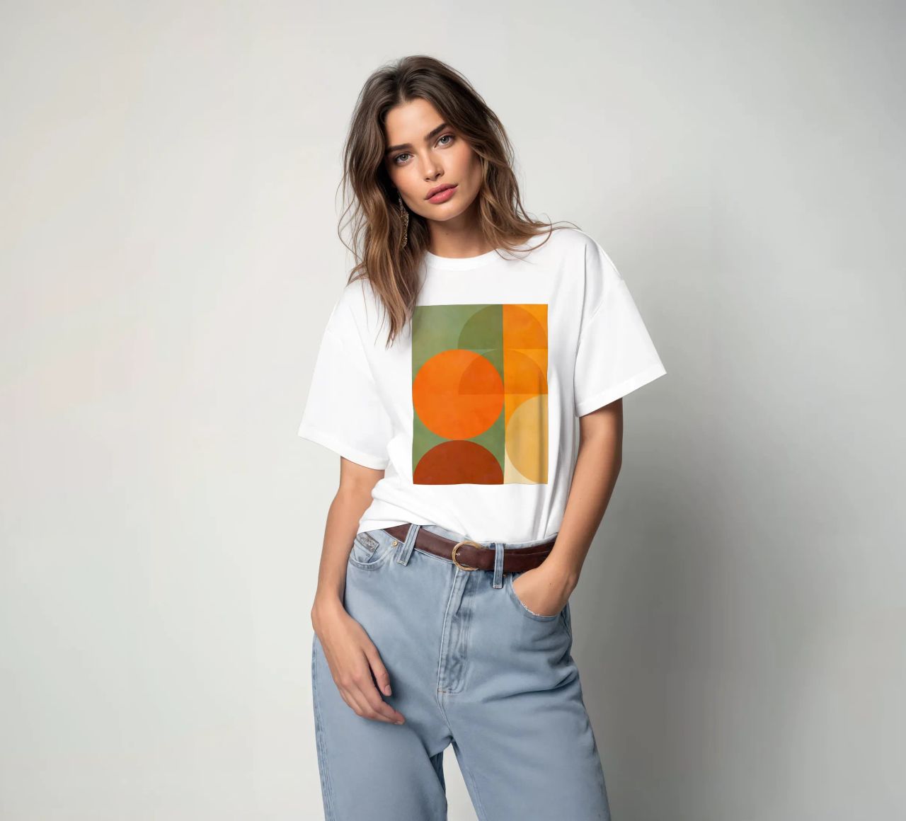 Minimal Abstract Fall - Geometria terrestre 1/2 t-shirt da Dominique Vari Abstract