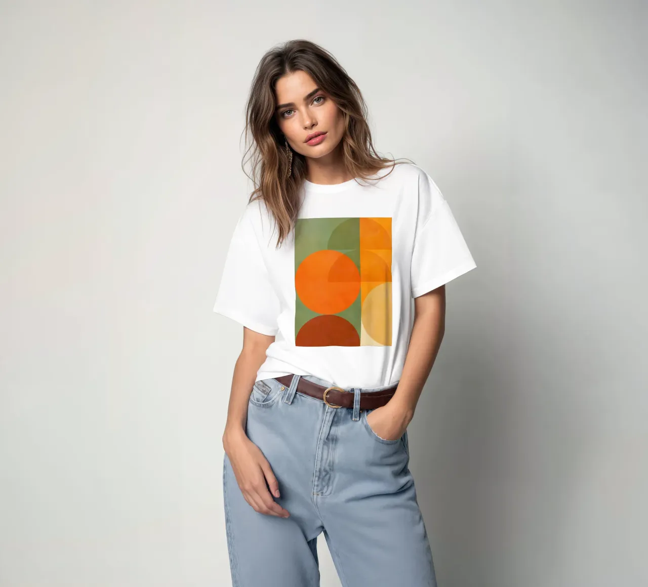 Minimal Abstract Fall - Geometria terrestre 1/2 t-shirt da Dominique Vari Abstract