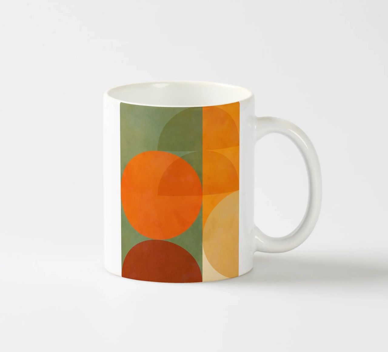 Minimal Abstract Fall - Geometria terrestre 1/2 tazza in ceramica da Dominique Vari Abstract