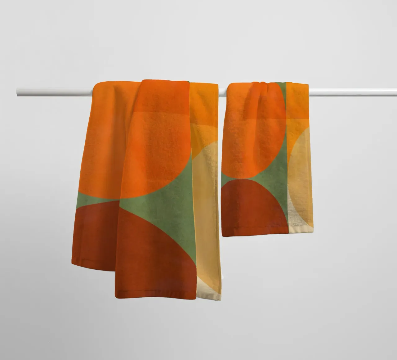 Minimal Abstract Fall • Earthy geometry 1/2 towel by Dominique Vari Abstract