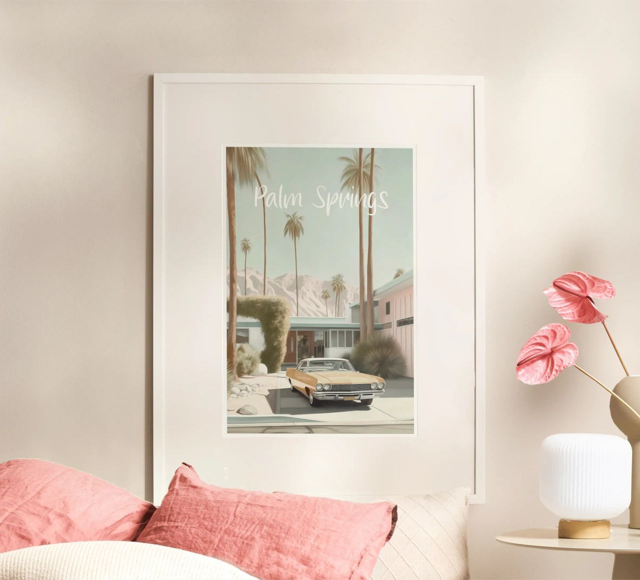 Palm Springs Nostalgie Pastel poster de Carinaprint