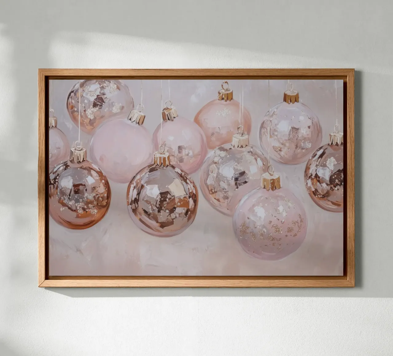 Colección de adornos navideños lienzo con Marco flotante de Melloi Art Print