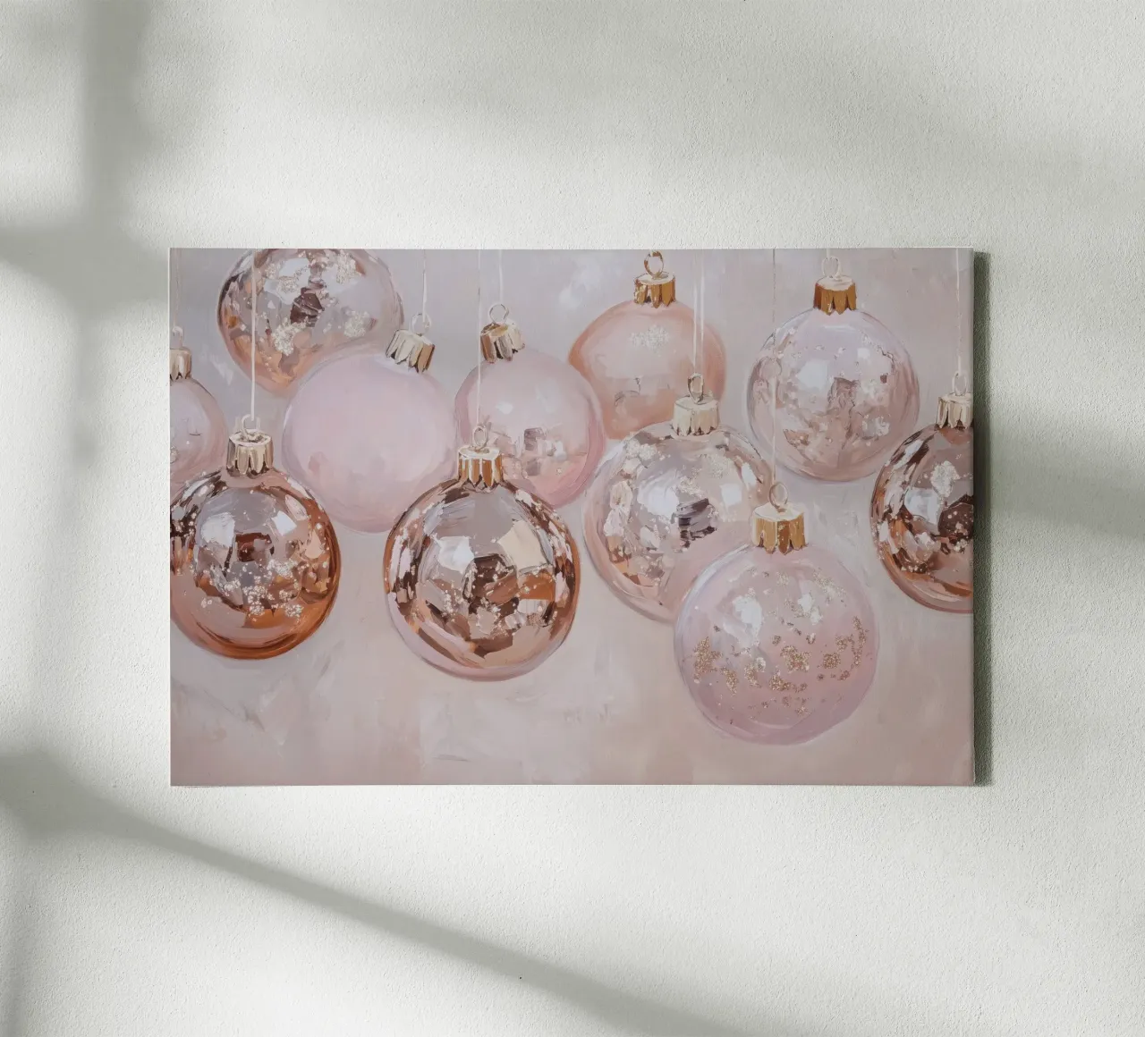 Colección de adornos navideños lienzo con Marco flotante de Melloi Art Print