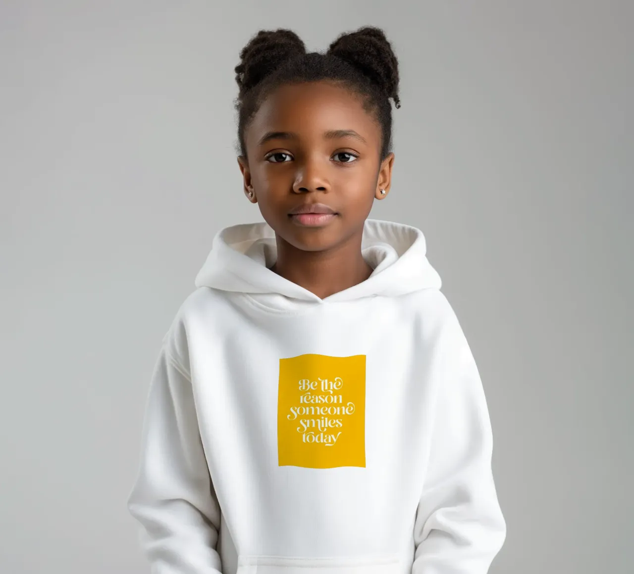 Soyez la raison pour laquelle quelqu'un sourit - mots positifs jaune vif sweat à capuche enfant de Dominique Vari Words