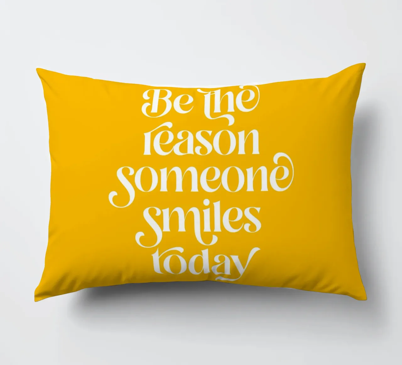 Soyez la raison pour laquelle quelqu'un sourit - mots positifs jaune vif coussin de Dominique Vari Words