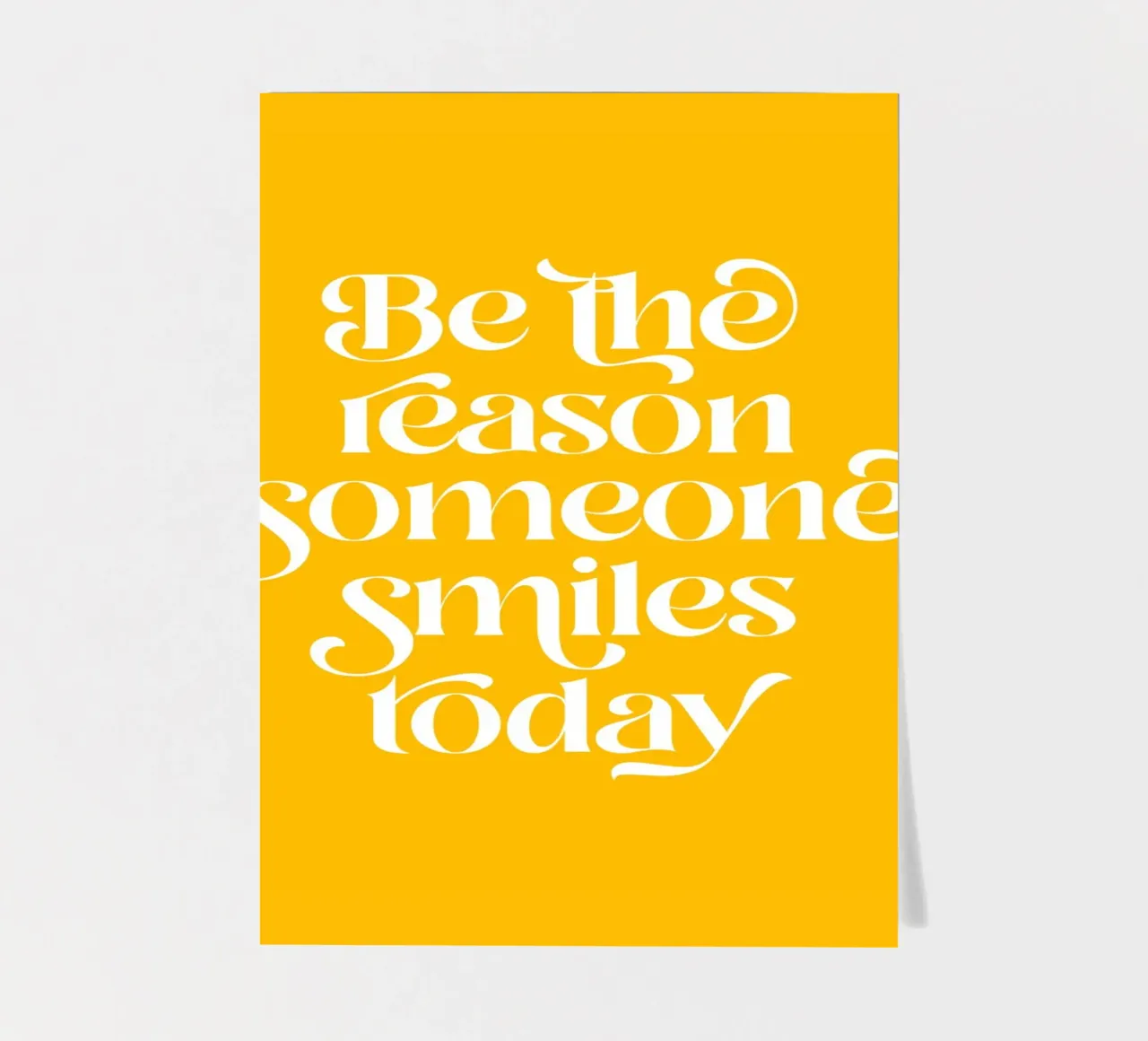 Soyez la raison pour laquelle quelqu'un sourit - mots positifs jaune vif planche autocollant de Dominique Vari Words