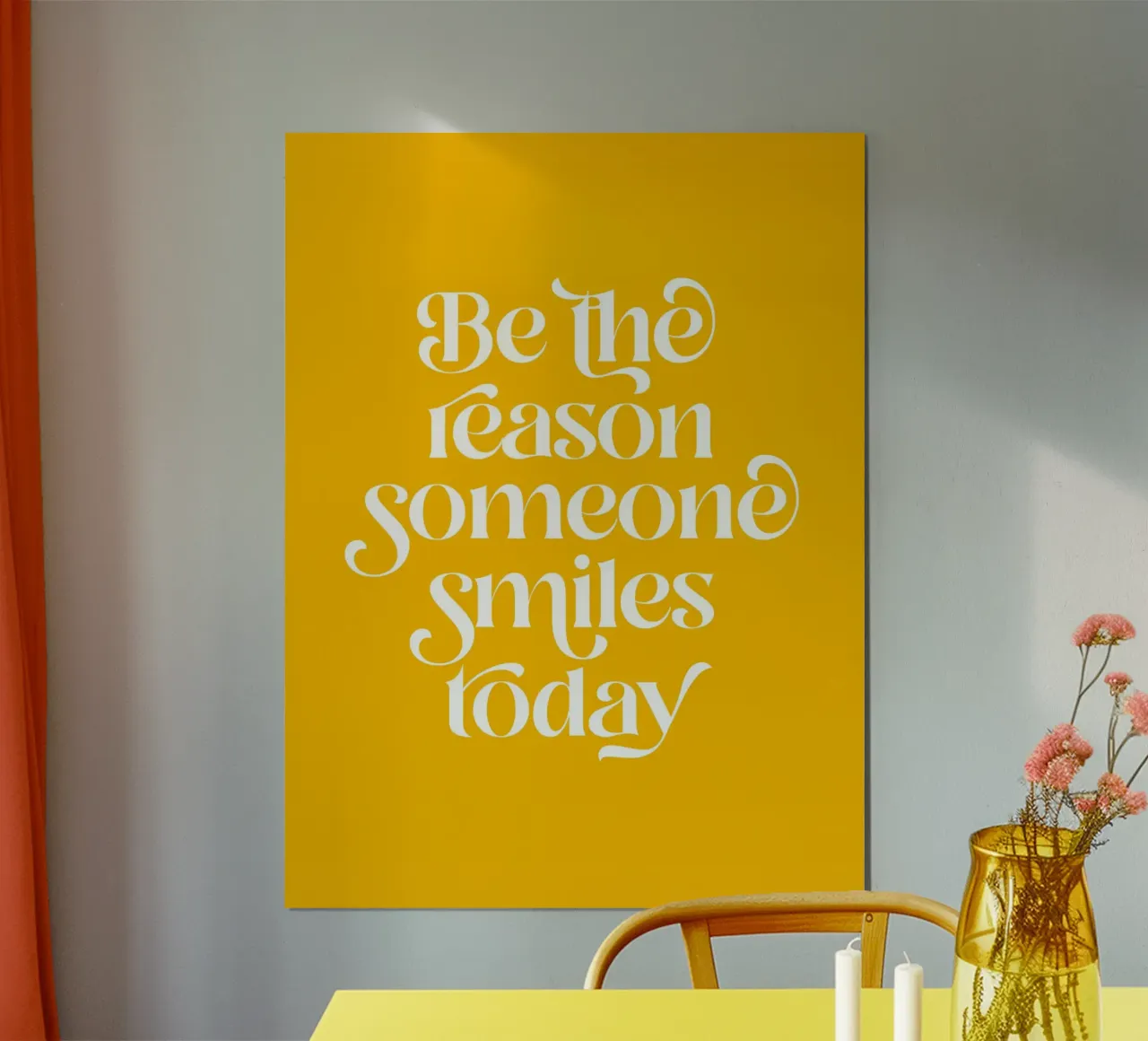 Siate il motivo per cui qualcuno sorride - parole positive giallo brillante carta hahnemühle da Dominique Vari Words