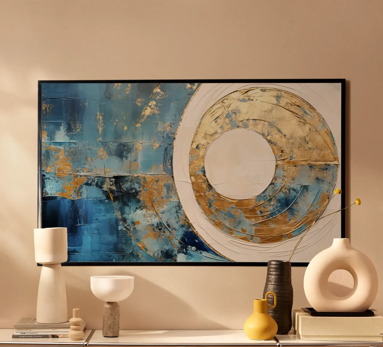 ABSTRACT ART Campo di forza poster con telaio in alluminio da Melanie Viola