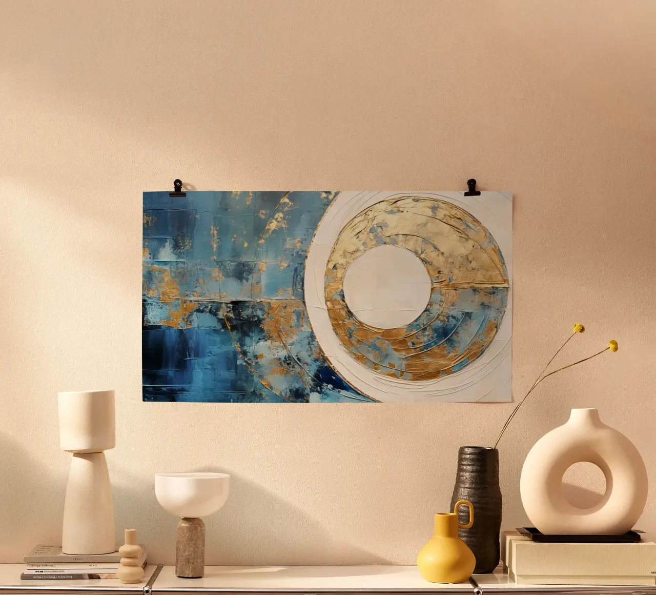 ABSTRACT ART Campo di forza poster con telaio in alluminio da Melanie Viola