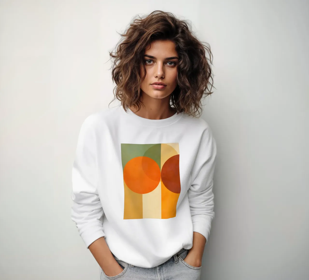 Minimal Abstract Fall • Earthy geometry 2/2 Sweatshirt von Dominique Vari Abstract
