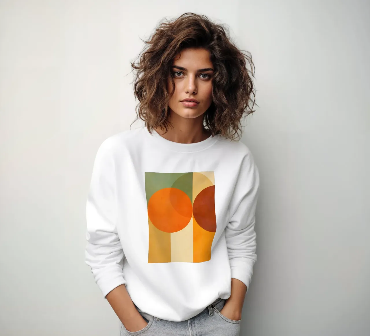 Minimal Abstract Fall • Earthy geometry 2/2 sweatshirt by Dominique Vari Abstract