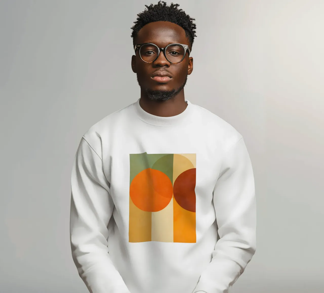 Minimal Abstract Fall • Earthy geometry 2/2 sweatshirt by Dominique Vari Abstract