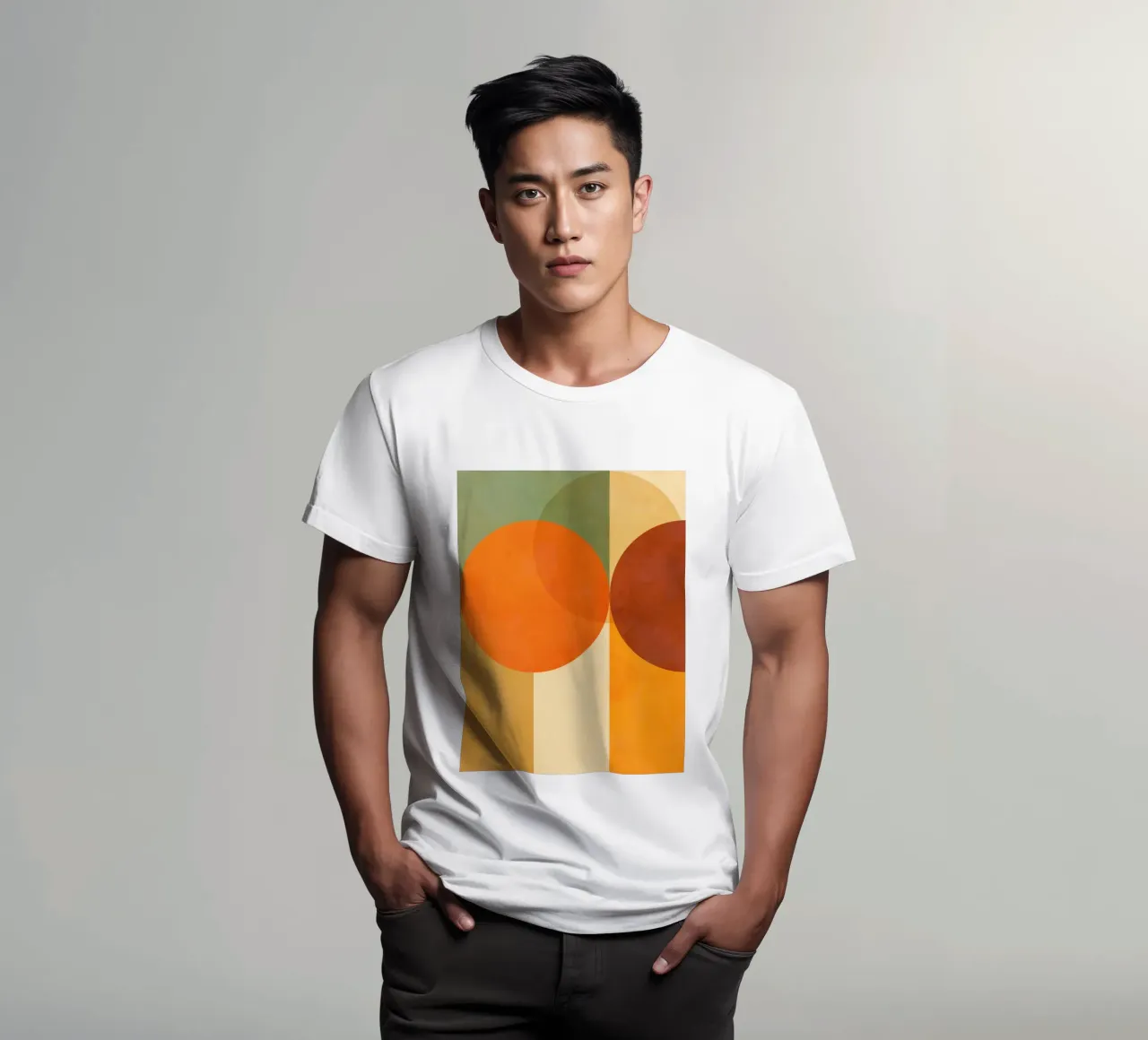 Minimal Abstract Fall • Earthy geometry 2/2 t-shirt da Dominique Vari Abstract