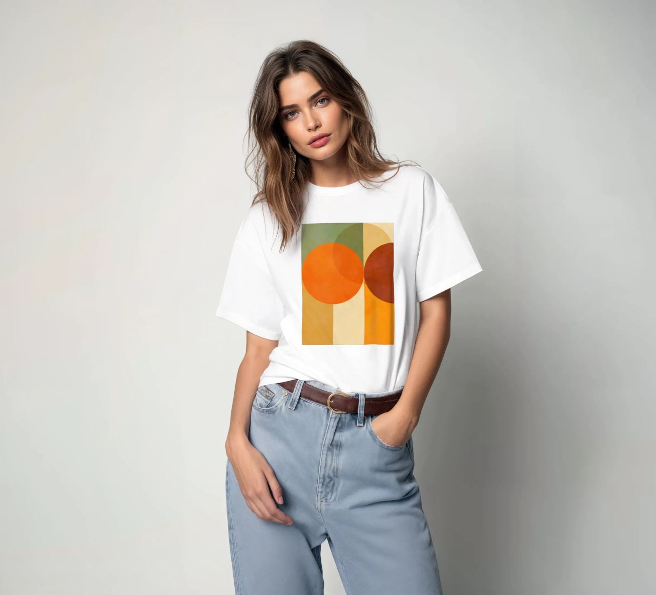 Minimal Abstract Fall • Earthy geometry 2/2 t-shirt da Dominique Vari Abstract