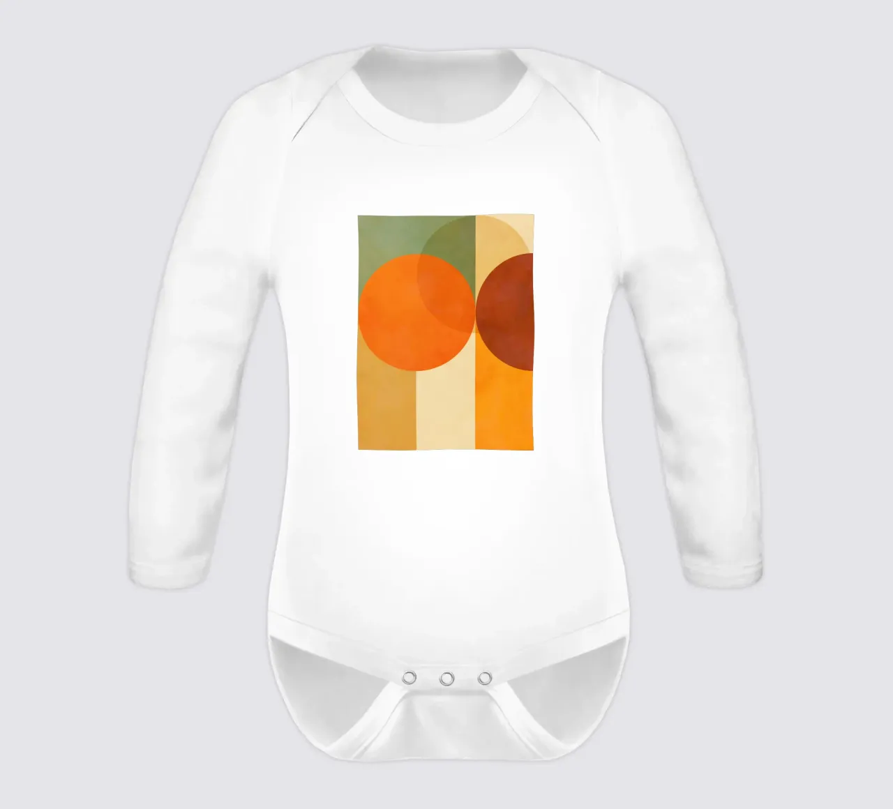 Minimal Abstract Fall • Earthy geometry 2/2 body neonato maniche lunghe da Dominique Vari Abstract