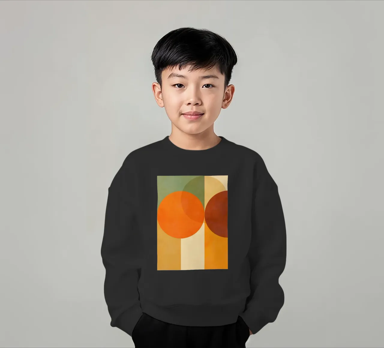 Minimal Abstract Fall • Earthy geometry 2/2 felpa bambino da Dominique Vari Abstract