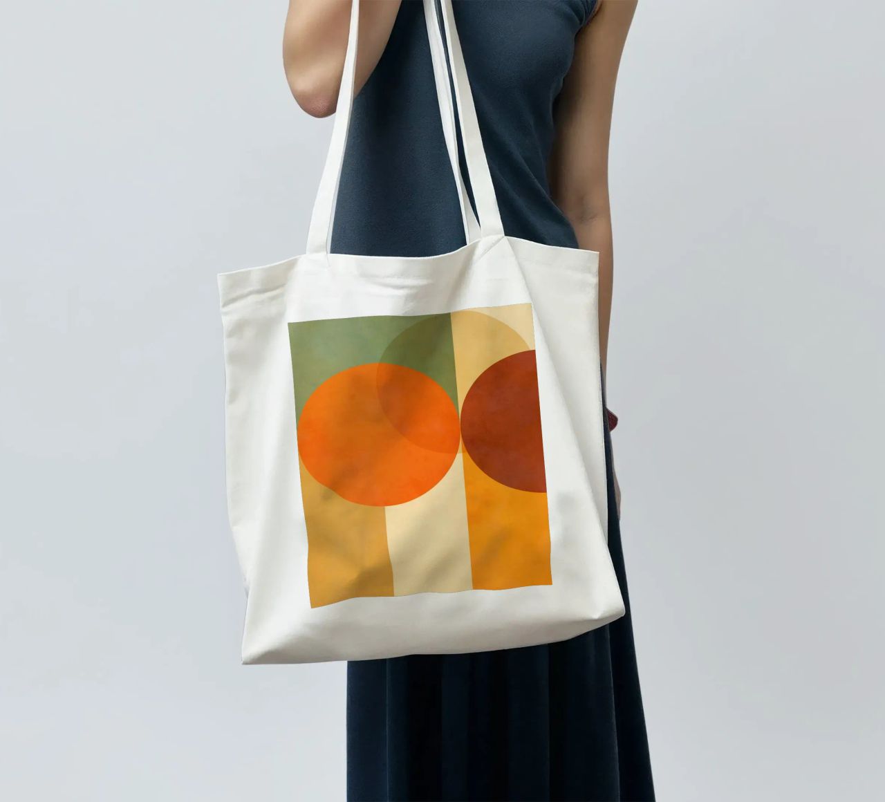 Minimal Abstract Fall • Earthy geometry 2/2 borsa in juta da Dominique Vari Abstract