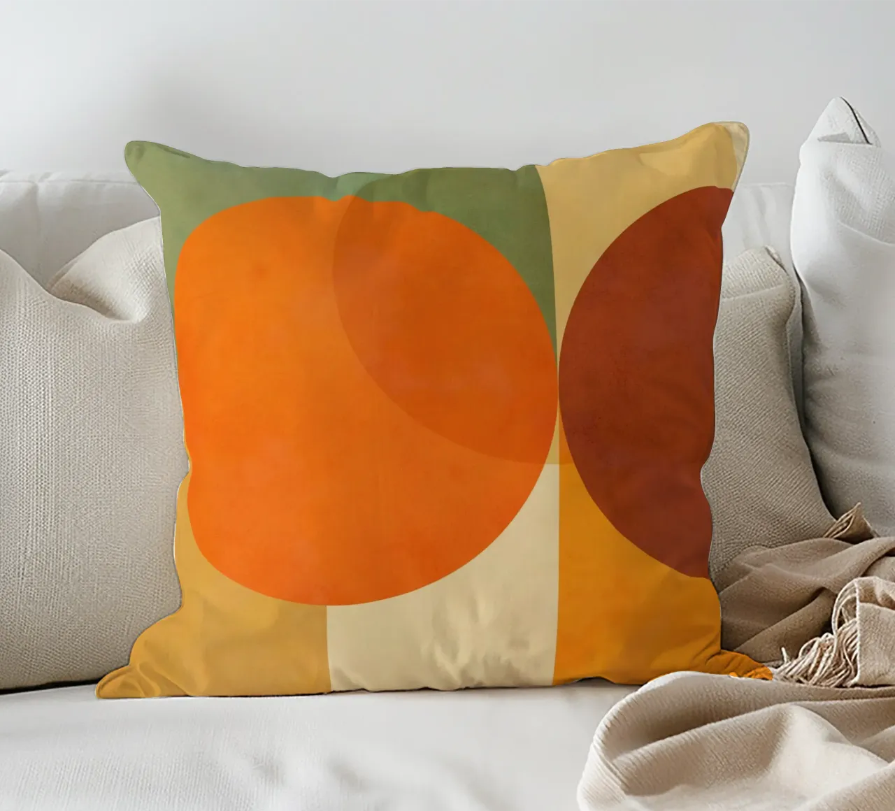 Minimal Abstract Fall • Earthy geometry 2/2 cuscino da Dominique Vari Abstract