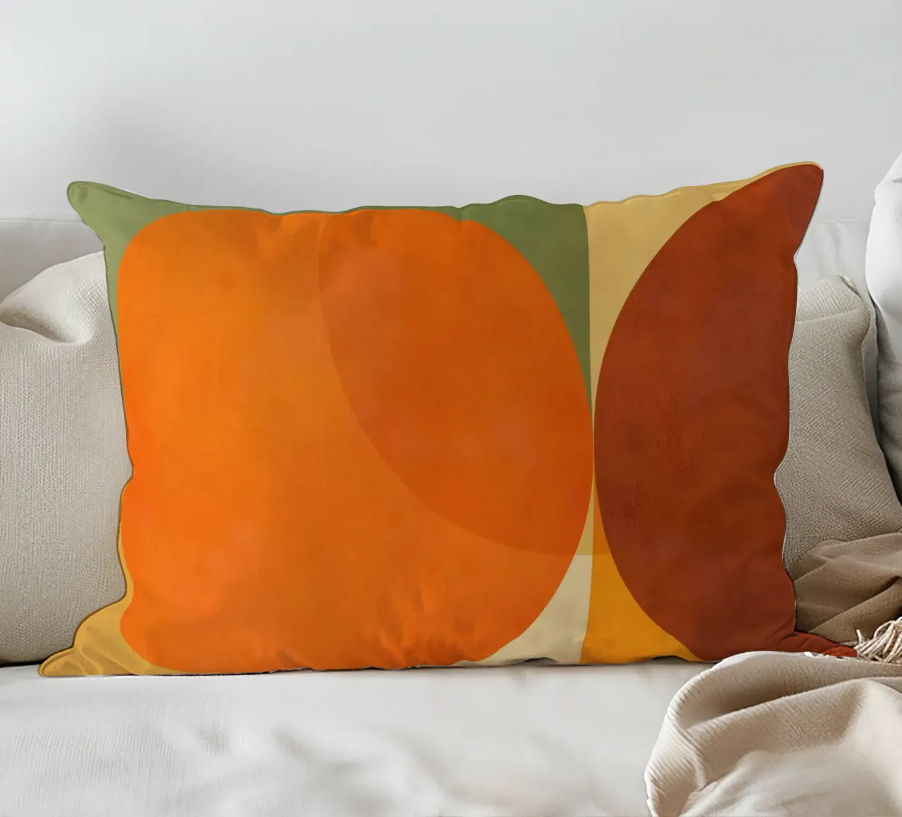 Minimal Abstract Fall • Earthy geometry 2/2 cuscino da Dominique Vari Abstract