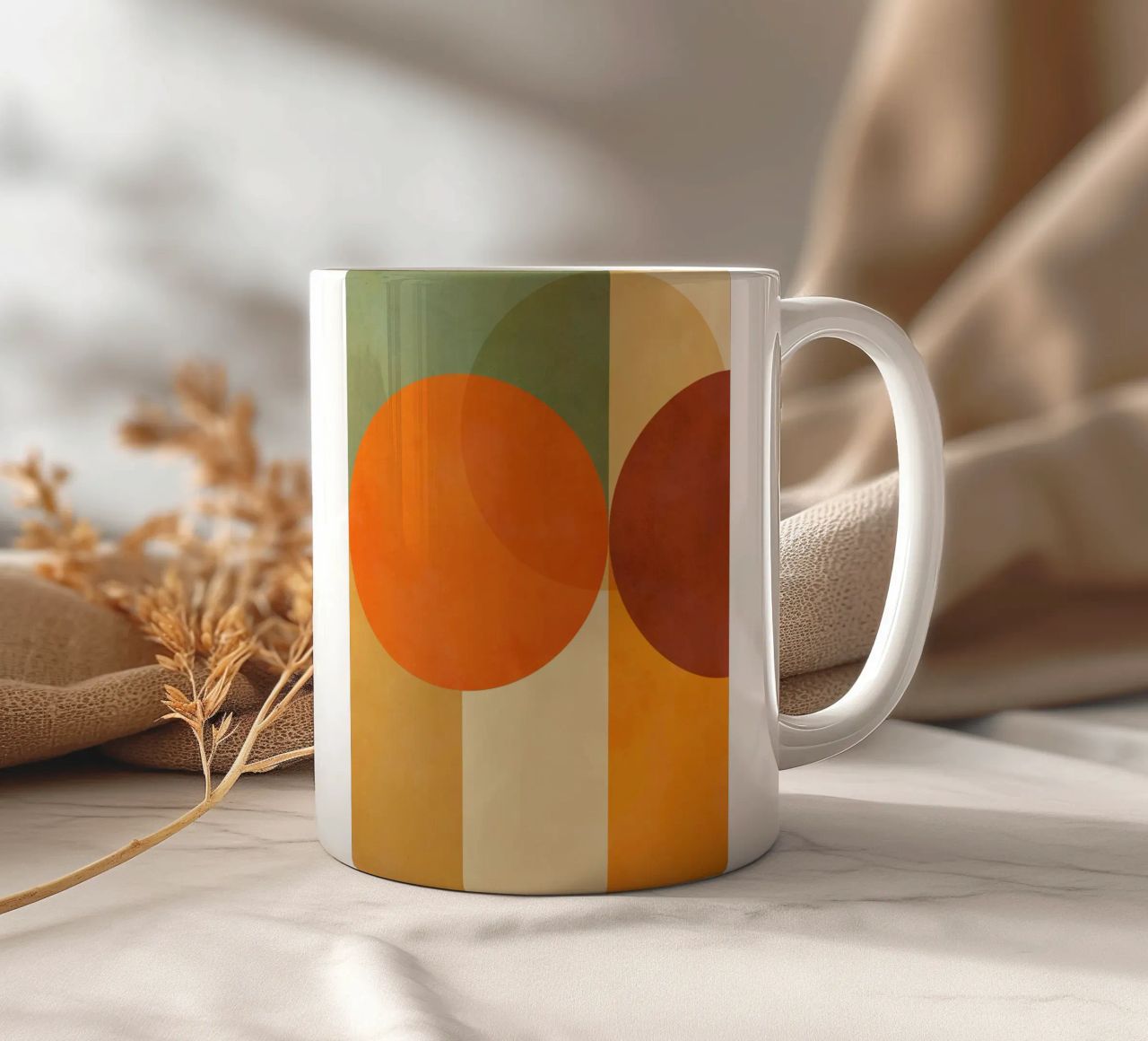 Minimal Abstract Fall • Earthy geometry 2/2 tazza in ceramica da Dominique Vari Abstract